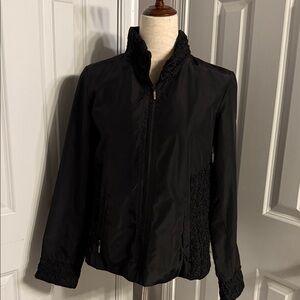 Elegant Black Bomber Jacket for Women